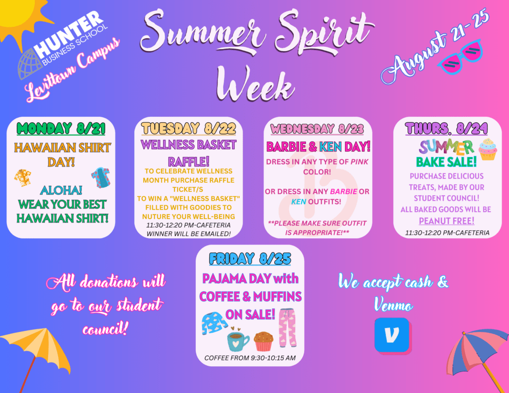 Hunter Business School Levittown Summer Spirit Week